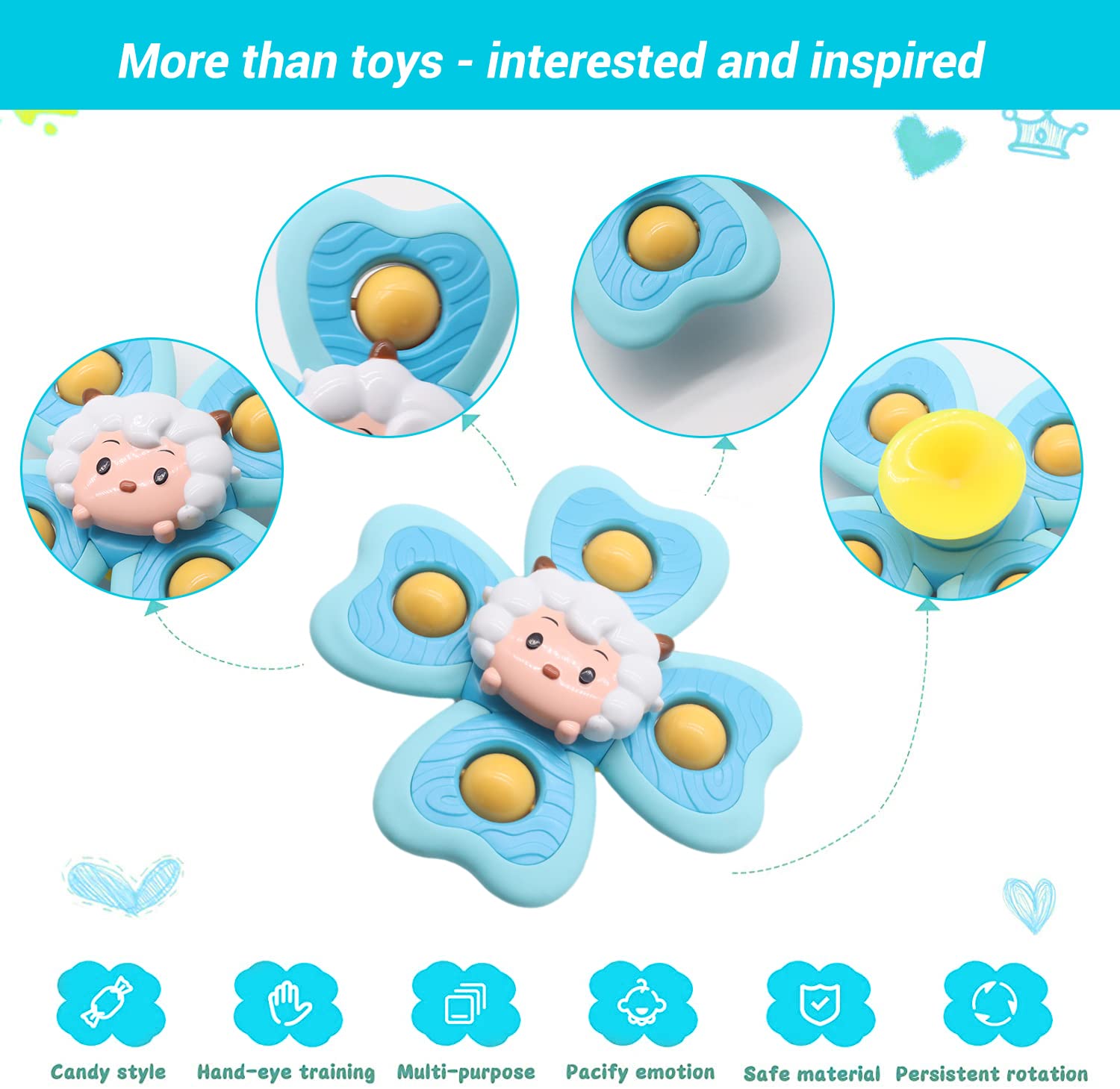 PATPAT Sensory Learning Toys for Toddlers 1-3, Baby 6-12-18 Months Suction Cup Toy,Baby Bathtub Bath Toys, Birthday Gifts for Boys and Girls Baby Distraction Toys Gift Toy (Lucky Edition) PATPAT Sensory Learning Toys for Toddlers 1-3, Baby 6-12-18 Months Suction Cup Toy,Baby Bathtub Bath Toys, Birthday Gifts for Boys and Girls Baby Distraction Toys Gift Toy (Lucky Edition)